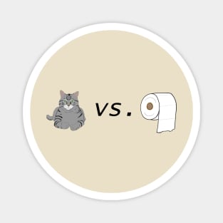 Grey Cat vs. Toilet Paper Magnet